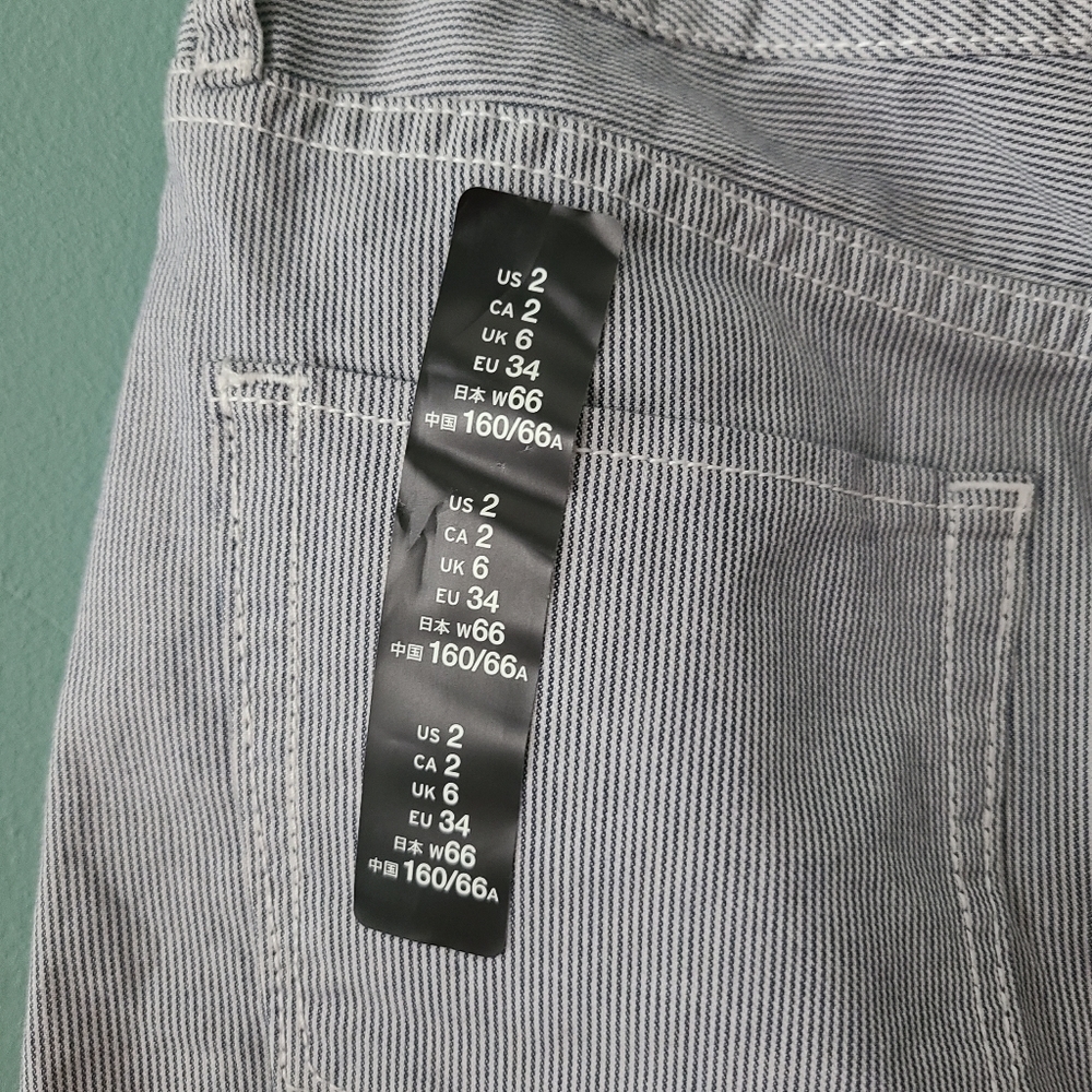 Gap Blue Pinstripe Mini Skirt Size 2 - Picture 4 of 9